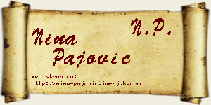 Nina Pajović vizit kartica